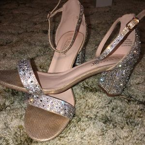 Glitter chunky heels